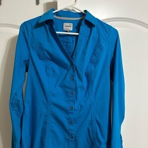 Express Vibrant Blue Collared Shirt